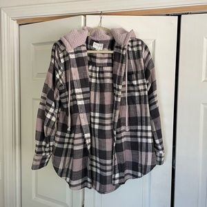 American Eagle hooded flannel